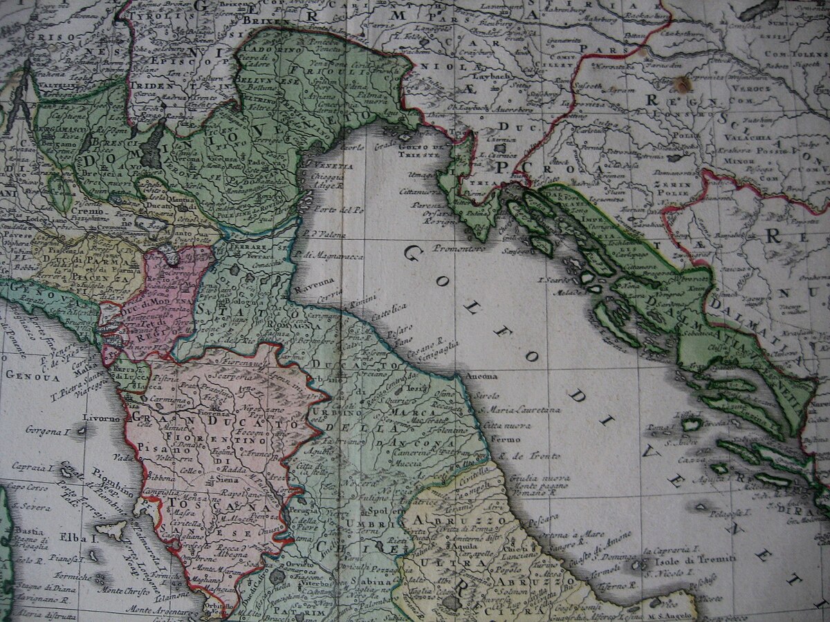 Mappa storica del XVIII secolo di Venezia